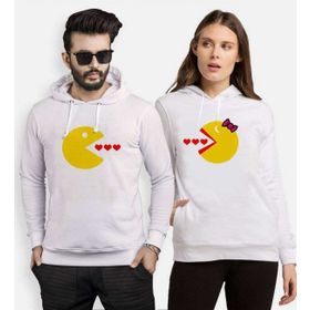 Tshirthane Pacman Kalp 2'li Sevgili Sweatshirt