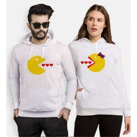 Tshirthane Pacman Kalp 2'li Sevgili Sweatshirt