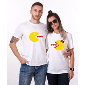 Tshirthane Pacman Kalp 2'li Sevgili T-shirt