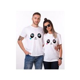 Tshirthane Panda Gözler 2'li Sevgili T-shirt