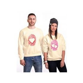 Tshirthane Parmak İzi Kalp 2'li Sevgili Sweatshirt