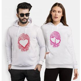 Tshirthane Parmak İzi Kalp 2'li Sevgili Sweatshirt