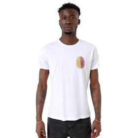 Tshirthane Parmak İzi Sarı Kırmızı Beyaz Bisiklet Yaka Erkek T-shirt