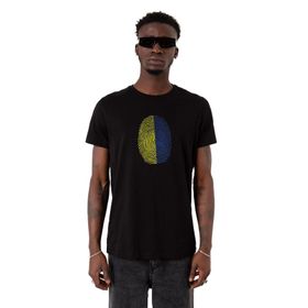 Tshirthane Parmak İzi Sarı Lacivert Siyah Erkek T-shirt