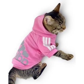 Tshirthane Pembe Adidog Duo Kapşonlu Kedi Sweatshirt