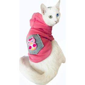 Tshirthane Pembe Baykuş Sweatshirt Kedi Süeteri Kedi Kıyafeti
