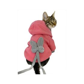 Tshirthane Pinky Rabbit Sweatshirt Kapşonlu Kedi Kıyafeti Kedi Sweatshirt