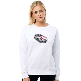 Tshirthane Porsche 911 R Baskılı Beyaz Kadın Sweatshirt