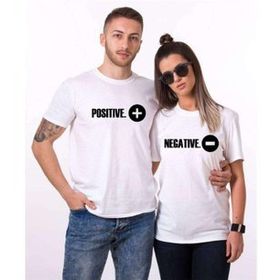 Tshirthane Pozitif Negatif 2'li Sevgili T-shirt
