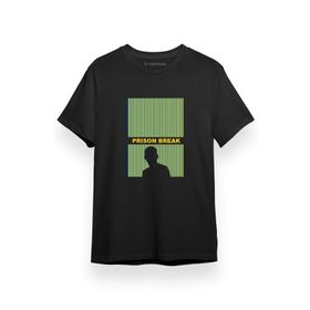 Tshirthane Prison Break Long Siyah Kısa Kol Erkek T-shirt