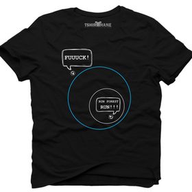 Tshirthane Pubg Mavi Alan Fu*k Koş Run Forest Siyah Erkek T-shirt