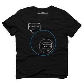 Tshirthane Pubg Mavi Alan Fu*k Koş Run Forest Siyah Erkek T-shirt
