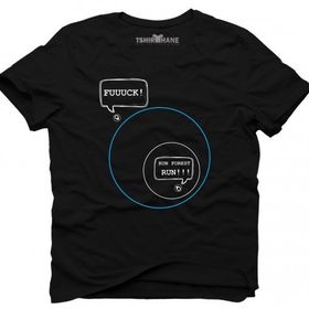 Tshirthane Pubg Mavi Alan Fu*k Koş Run Forest Siyah Erkek T-shirt