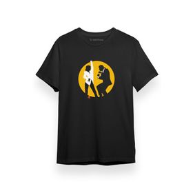 Tshirthane Pulp Fiction Circle Dance Minimal Siyah Kısa Kol Erkek T-shirt