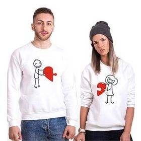 Tshirthane Puzzle Heart 2'li Sevgili T-shirt