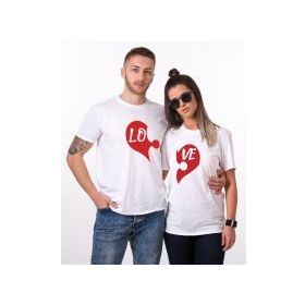 Tshirthane Puzzle Kalp Lo Ve 2'li Sevgili T-shirt