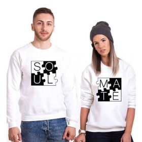 Tshirthane Puzzle Soul Mate 2'li Sevgili Sweatshirt