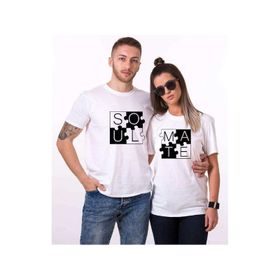 Tshirthane Puzzle Soul Mate 2'li Sevgili T-shirt