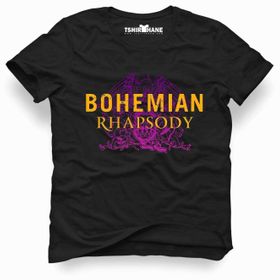 Tshirthane QUEEN BOHEMIAN RHAPSODY logo Siyah Erkek T-shirt