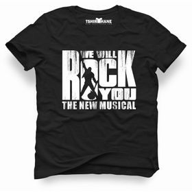 Tshirthane Queen We Will Rock You Siyah Erkek T-shirt
