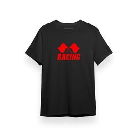 Tshirthane Racing Flag Siyah Kısa Kol Erkek T-shirt