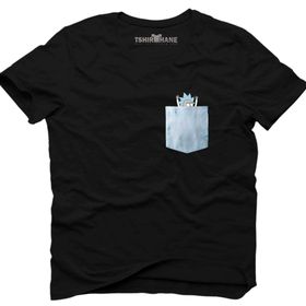 Tshirthane Rick And Morty Pocket Siyah Erkek T-shirt