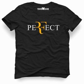 Tshirthane Roger Federer Perfect Siyah Erkek T-shirt