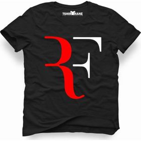 Tshirthane Roger Federer Rf Siyah Erkek T-shirt