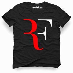 Tshirthane Roger Federer Rf Siyah Erkek T-shirt