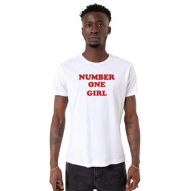 Tshirthane Rose Number One Girl Beyaz Bisiklet Yaka Erkek T-shirt