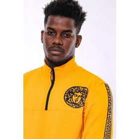 Tshirthane Sarı Fermuarlı Baskılı Sweatshirt