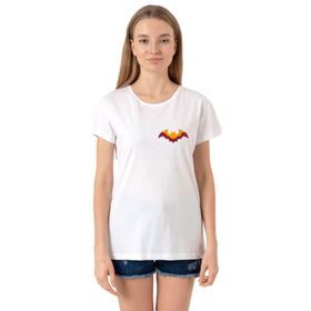 Tshirthane Sarı Kırmızı Batsman Beyaz Kadın Bisikletyaka T-shirt