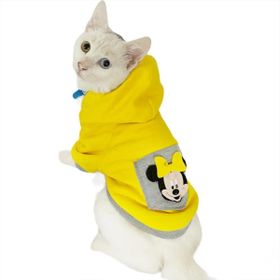 Tshirthane Sarı Sevimli Fare Kapsonlu Sweatshirt Kedi Süeteri Kedi Kıyafeti