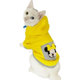 Tshirthane Sarı Sevimli Fare Kapsonlu Sweatshirt Kedi Süeteri Kedi Kıyafeti