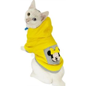 Tshirthane Sarı Sevimli Fare Kapsonlu Sweatshirt Kedi Süeteri Kedi Kıyafeti