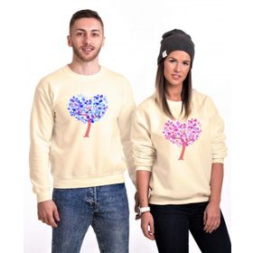 Tshirthane Sevgi Ağacı Sevgili Kombinleri Uzunkollu Sweatshirt