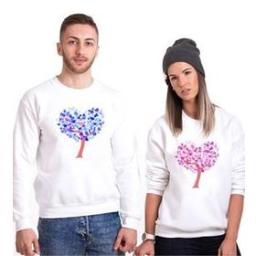 Tshirthane Sevgi Ağacı Sevgili Kombinleri Uzunkollu Sweatshirt