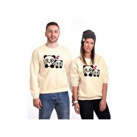 Tshirthane Sevimli Pandalar 2'li Sevgili Sweatshirt