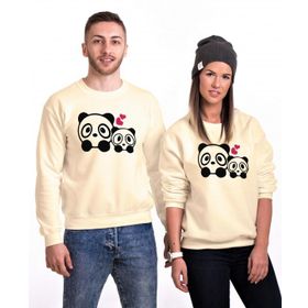 Tshirthane Sevimli Pandalar 2'li Sevgili Sweatshirt