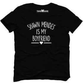 Tshirthane Shawn Mendes İs My Boyfriend Siyah Erkek T-shirt