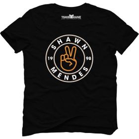 Tshirthane Shawn Mendes Peace 1998 logo Siyah Erkek T-shirt