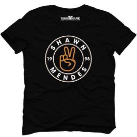 Tshirthane Shawn Mendes Peace 1998 logo Siyah Erkek T-shirt