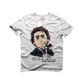 Tshirthane Sherlock Holmes Robert Downey Jr Beyaz Erkek T-shirt