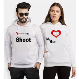 Tshirthane Shoot My Heart 2'li Sevgili Sweatshirt