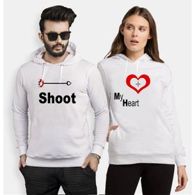 Tshirthane Shoot My Heart 2'li Sevgili Sweatshirt