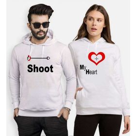 Tshirthane Shoot My Heart 2'li Sevgili Sweatshirt
