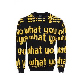 Tshirthane Siyah Bisiklet Yaka Baskılı Sweatshirt