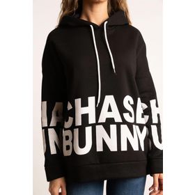 Tshirthane Siyah Kapşonlu Baskılı Sweatshirt