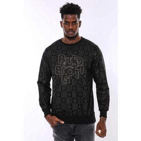 Tshirthane Siyah Taşlı Baskılı Sweatshirt