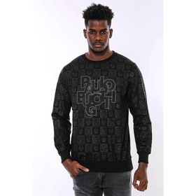Tshirthane Siyah Taşlı Baskılı Sweatshirt